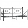 Łóżko dzienne bez materaca czarne 75x190 cm stalowe