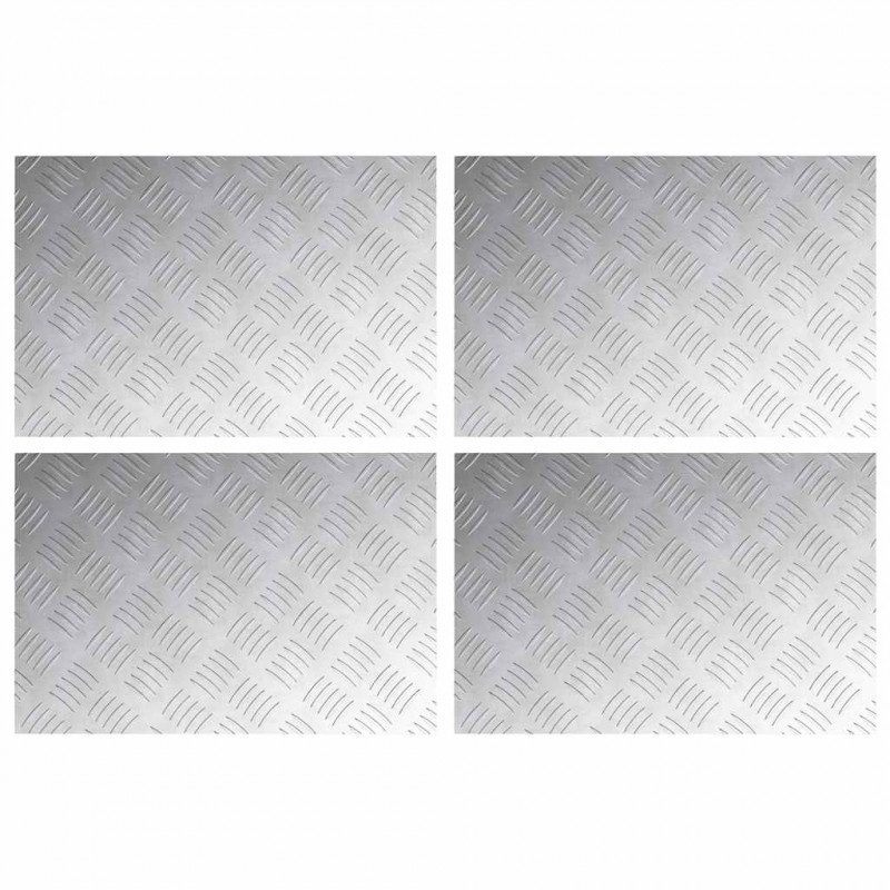 Stopień Prostokątny 4 pcs Srebrny 60 x 40 cm Aluminium
