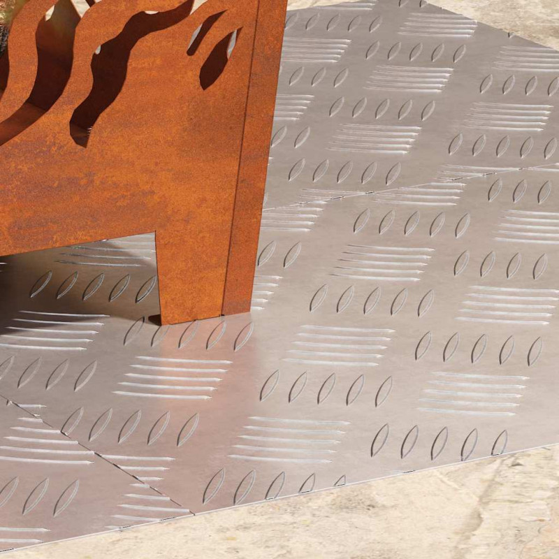 Stopień Prostokątny 4 pcs Srebrny 60 x 40 cm Aluminium