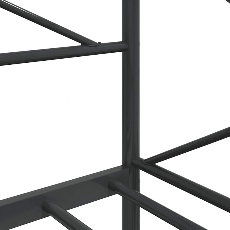 Łóżko dzienne bez materaca czarne 75x190 cm stalowe