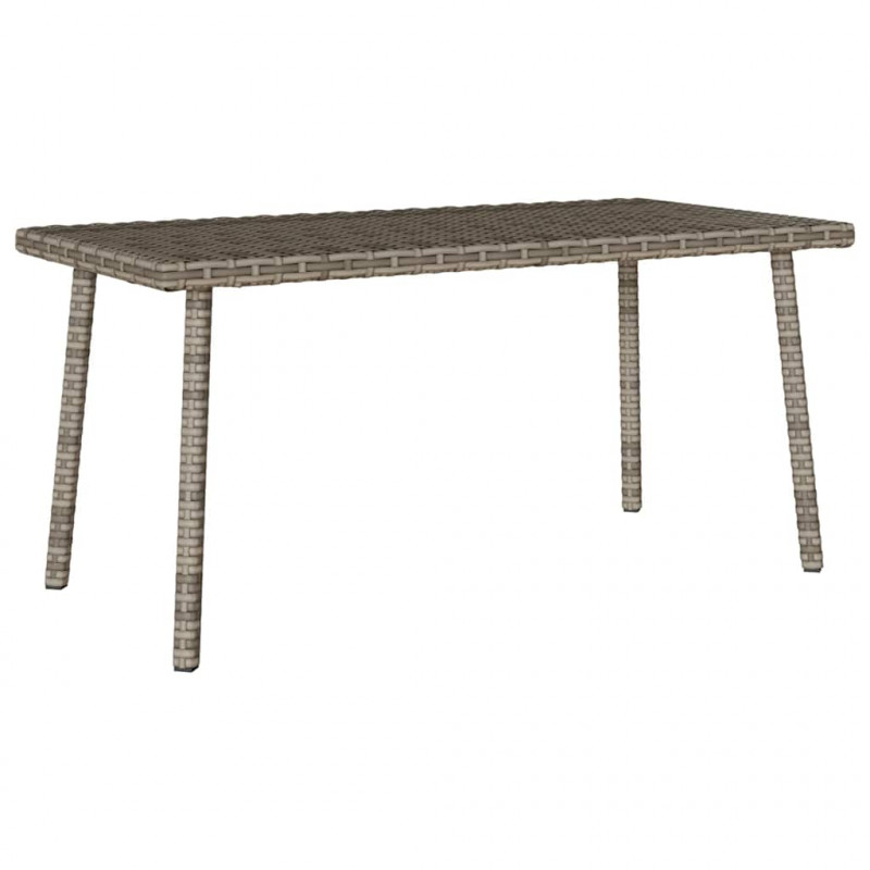 Stolik kawowy ogrodowy prostokątny szary 80x40x37 cm polirattan