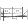 Łóżko dzienne bez materaca czarne 80x200 cm stalowe