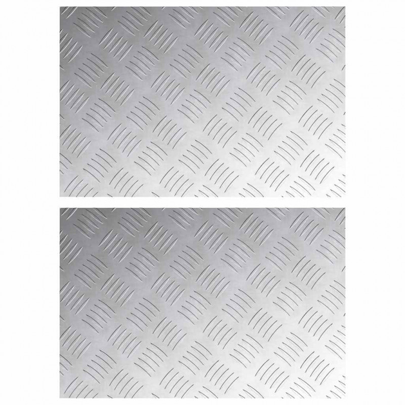 Stopień Prostokątny 2 pcs Srebrny 60 x 40 cm Aluminium