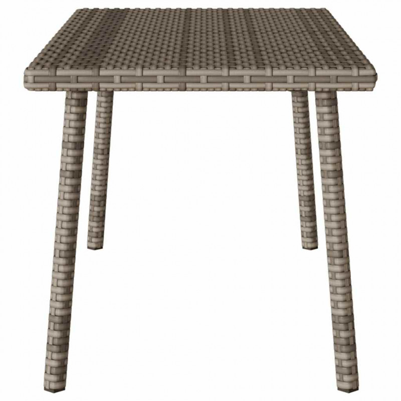 Stolik kawowy ogrodowy prostokątny szary 80x40x37 cm polirattan