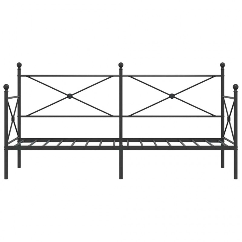 Łóżko dzienne bez materaca czarne 80x200 cm stalowe