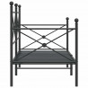 Łóżko dzienne bez materaca czarne 80x200 cm stalowe