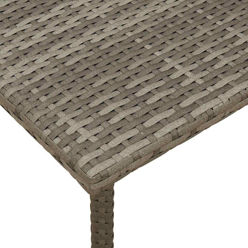 Stolik kawowy ogrodowy prostokątny szary 80x40x37 cm polirattan