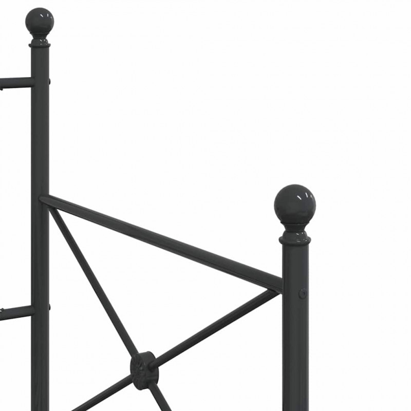 Łóżko dzienne bez materaca czarne 80x200 cm stalowe