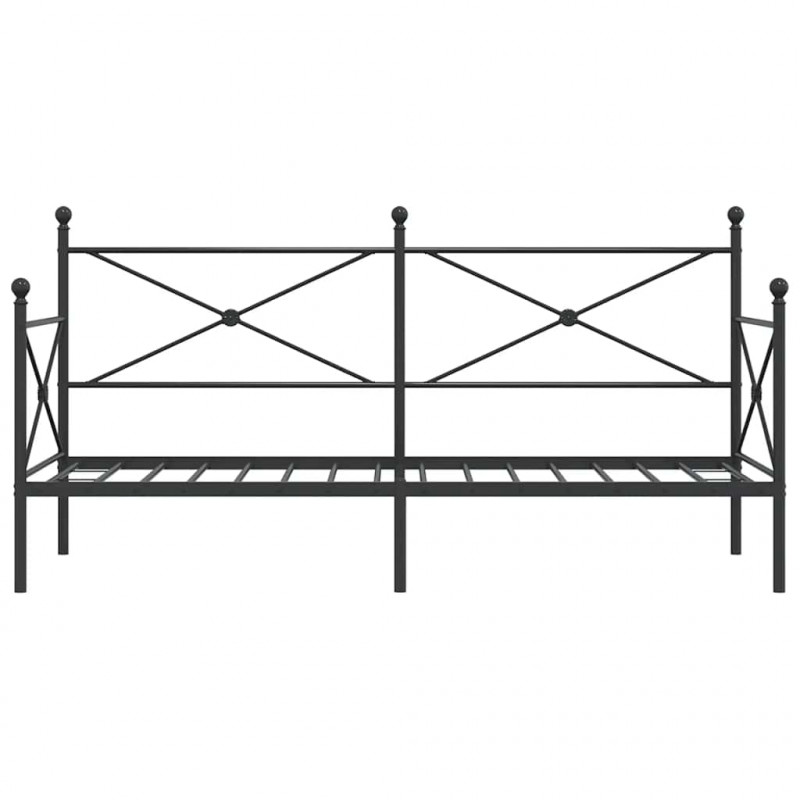 Łóżko dzienne bez materaca czarne 90x200 cm stalowe