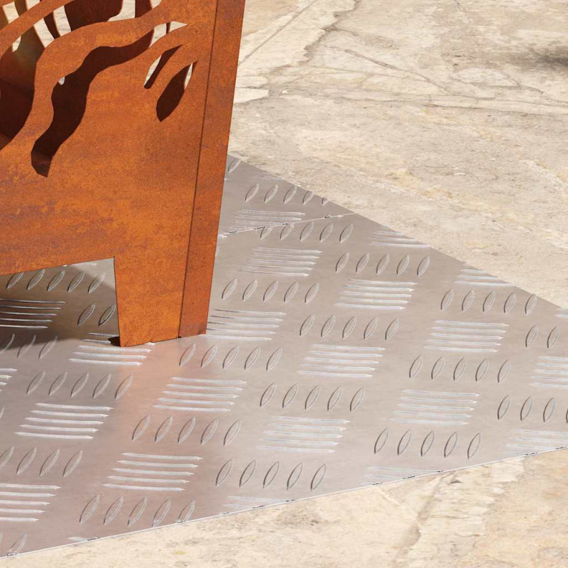 Stopień Prostokątny 2 pcs Srebrny 70 x 40 cm Aluminium