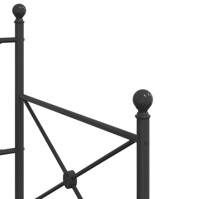 Łóżko dzienne bez materaca czarne 90x200 cm stalowe