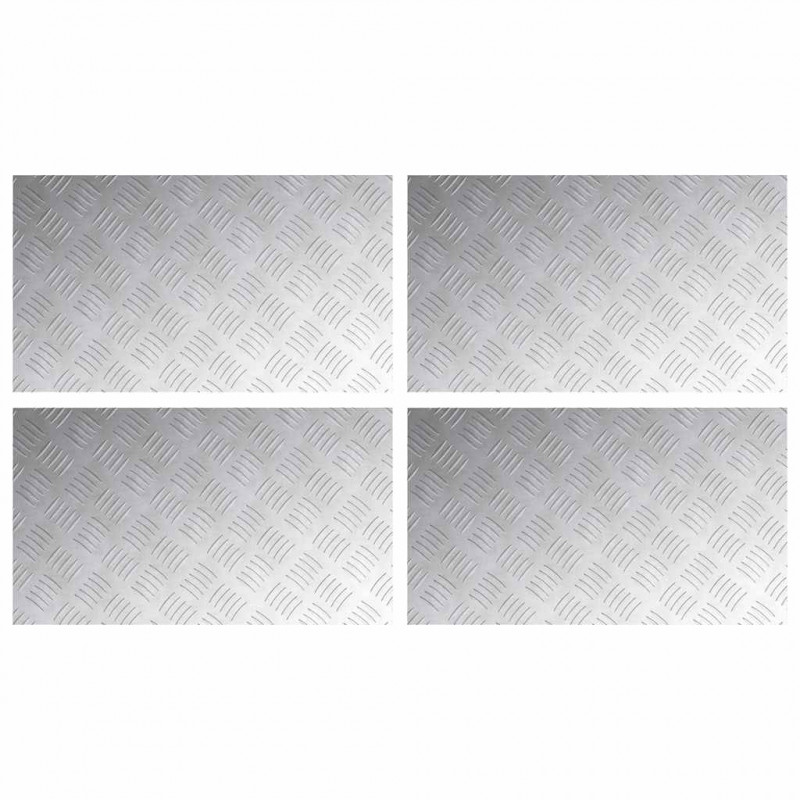 Stopień Prostokątny 4 pcs Srebrny 70 x 40 cm Aluminium