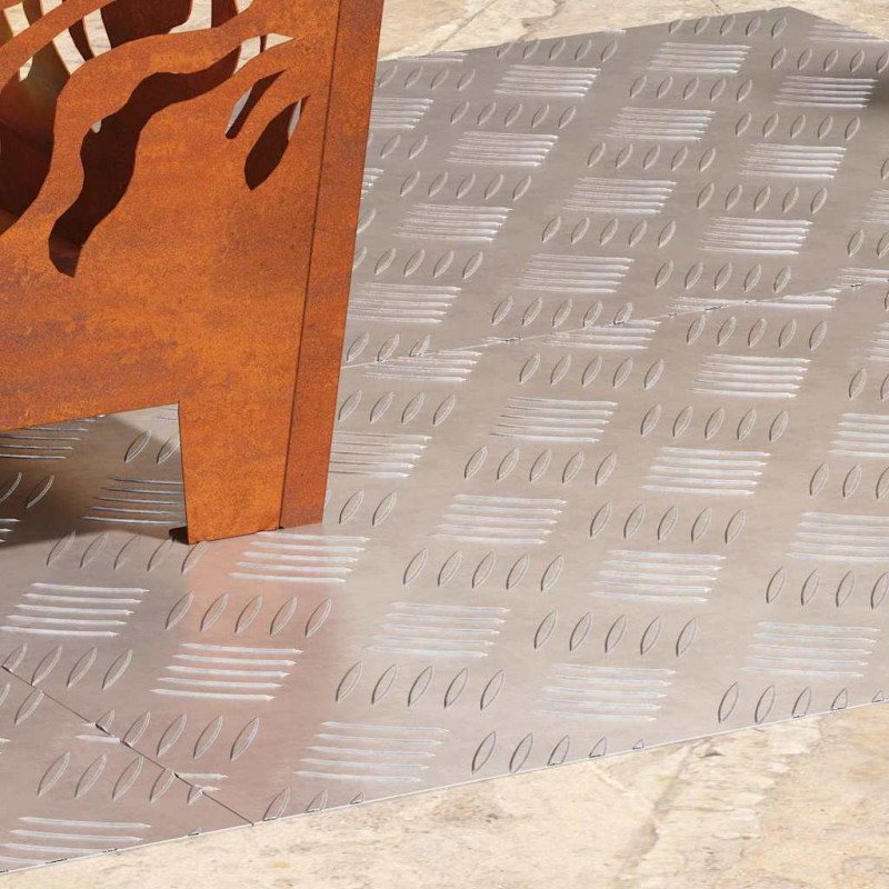 Stopień Prostokątny 4 pcs Srebrny 70 x 40 cm Aluminium