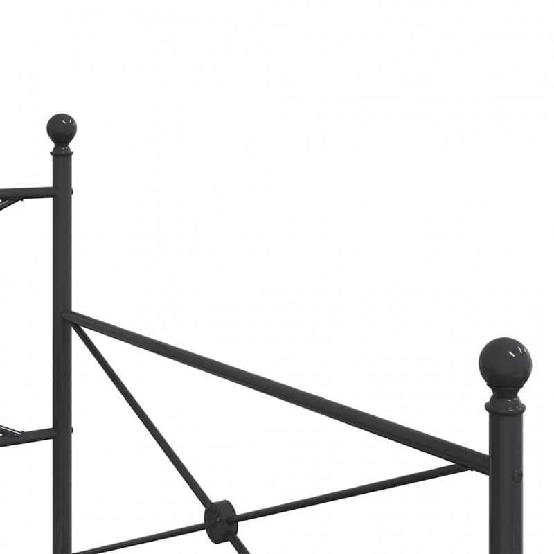 Łóżko dzienne bez materaca czarne 100x190 cm stalowe