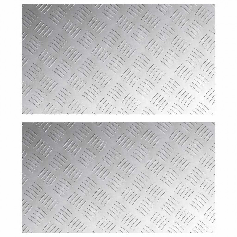 Stopień Prostokątny 2 pcs Srebrny 70 x 40 cm Aluminium