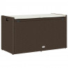 Ławka ogrodowa z poduszką brązowa 100 cm polirattan