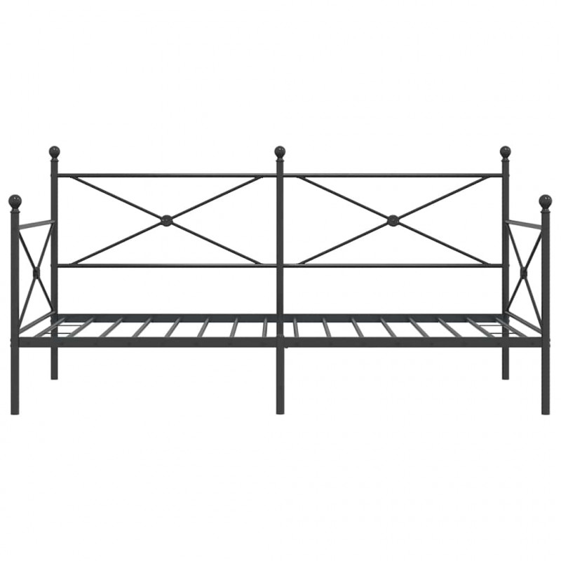 Łóżko dzienne bez materaca czarne 100x200 cm stalowe