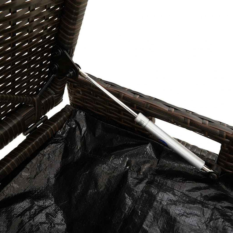 Ławka ogrodowa z poduszką brązowa 100 cm polirattan