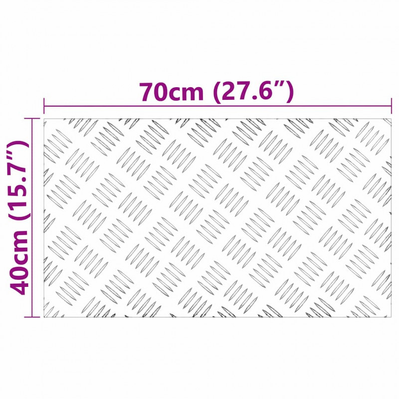 Stopień Prostokątny 2 pcs Srebrny 70 x 40 cm Aluminium