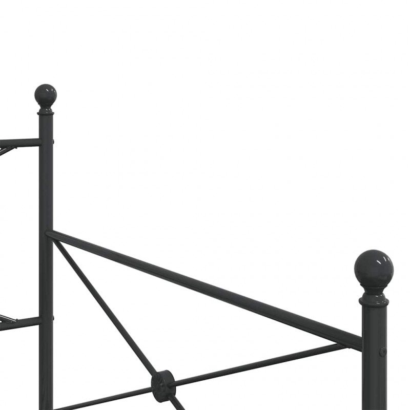 Łóżko dzienne bez materaca czarne 100x200 cm stalowe