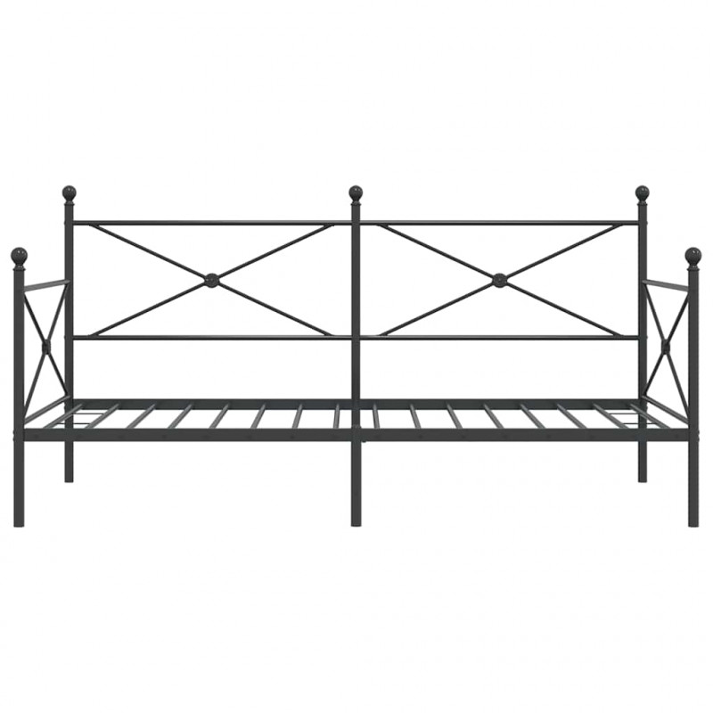 Łóżko dzienne bez materaca czarne 107x203 cm stalowe