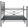 Łóżko dzienne bez materaca czarne 107x203 cm stalowe