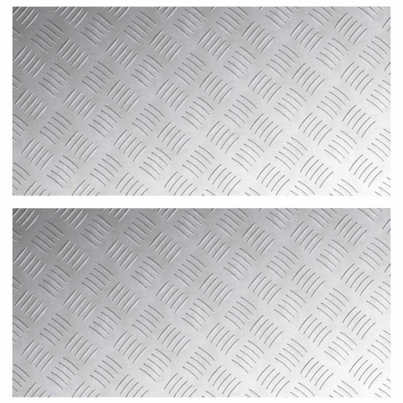 Stopień Prostokątny 2 pcs Srebrny 80 x 40 cm Aluminium