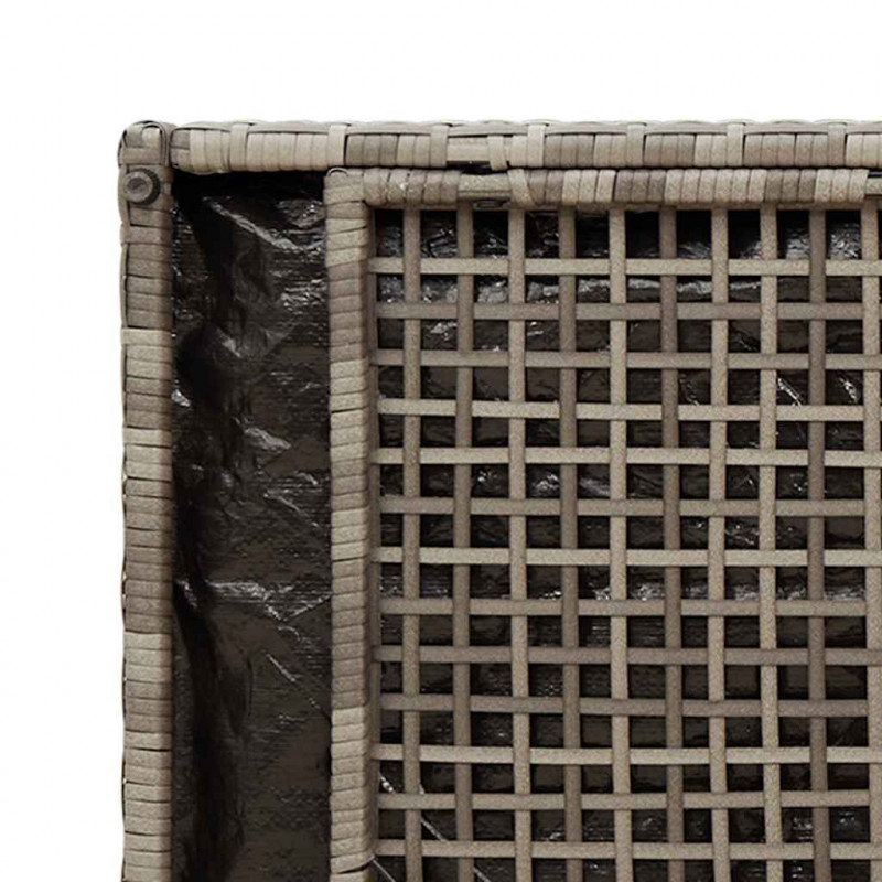 Ławka ogrodowa ze schowkiem i poduszką Szara 100 cm Polirattan