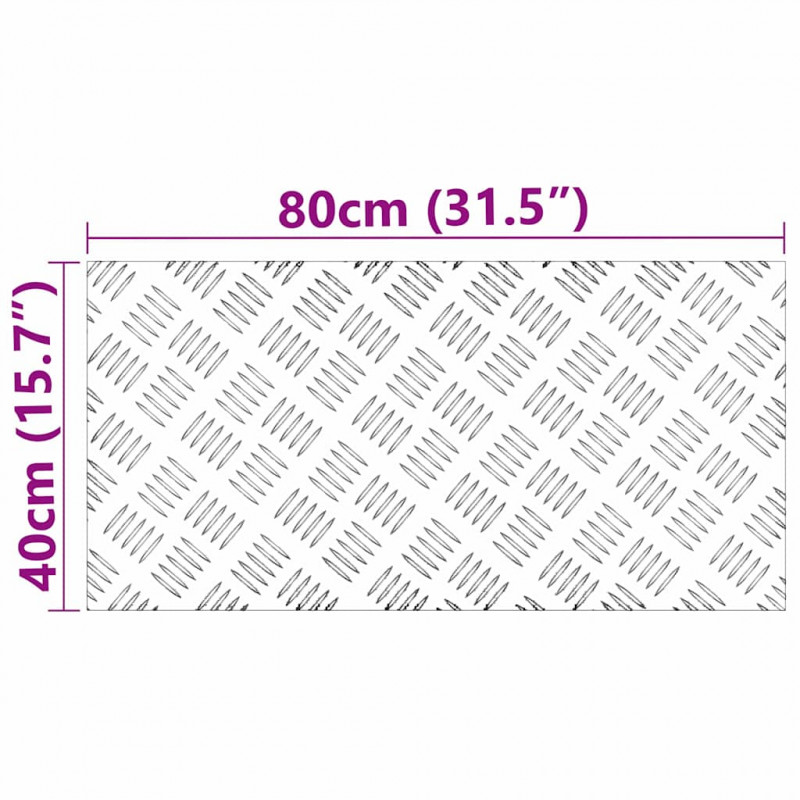 Stopień Prostokątny 2 pcs Srebrny 80 x 40 cm Aluminium