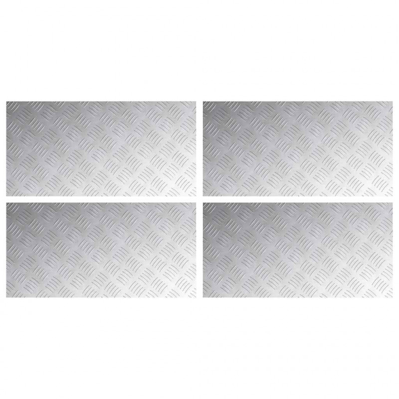 Stopień Prostokątny 4 pcs Srebrny 80 x 40 cm Aluminium