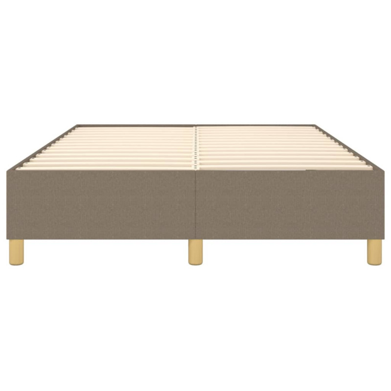 Rama łóżka bez materaca, taupe, 140x200 cm, obita tkaniną