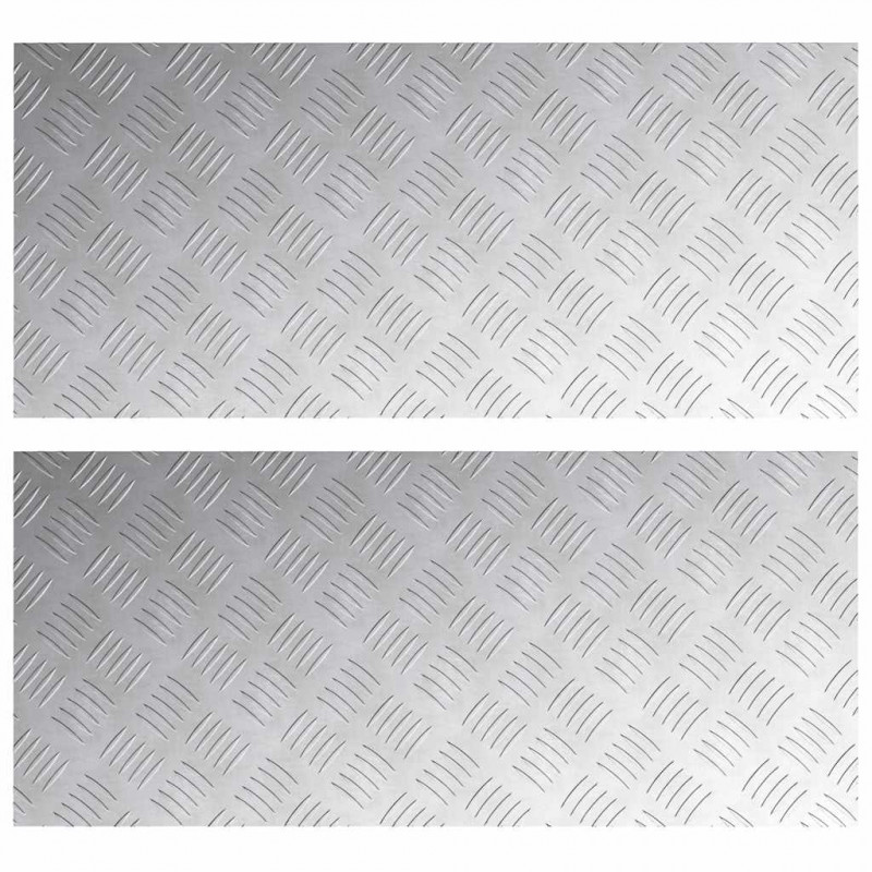Stopień Prostokątny 2 pcs Srebrny 90 x 40 cm Aluminium