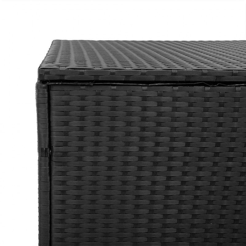 Skrzynia ogrodowa, czarna, 110x50x58 cm, polirattan