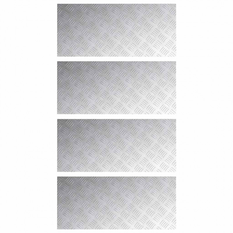 Stopień Prostokątny 4 pcs Srebrny 90 x 40 cm Aluminium