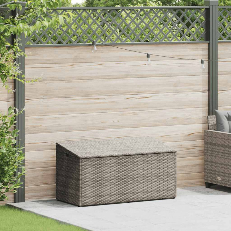 Skrzynia ogrodowa, szara, 110x50x58 cm, polirattan