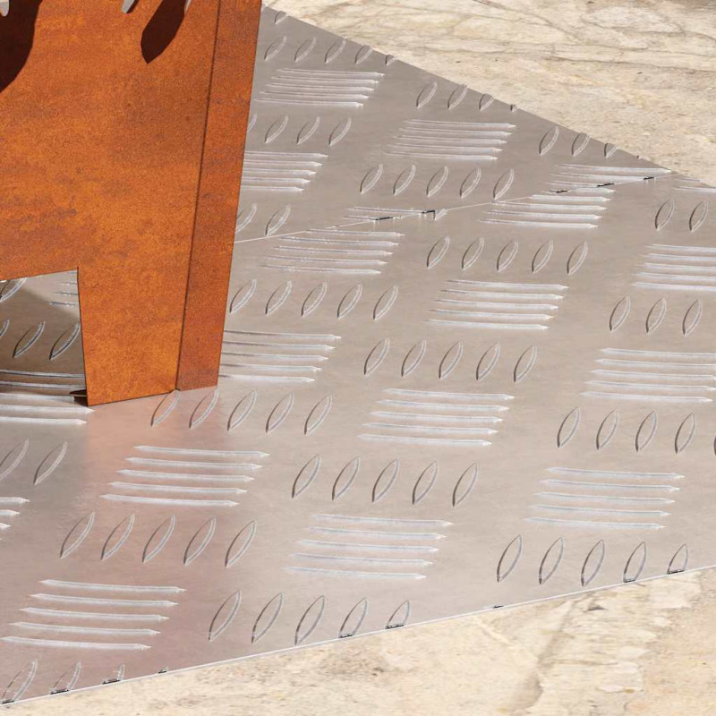 Stopień Prostokątny 2 pcs Srebrny 90 x 40 cm Aluminium