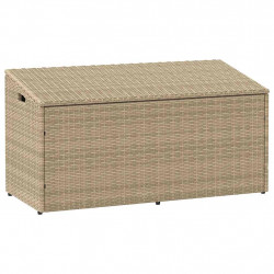 Skrzynia ogrodowa beżowa 110x50x58 cm polirattan