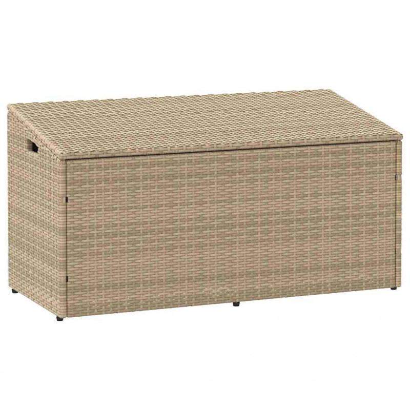 Skrzynia ogrodowa beżowa 110x50x58 cm polirattan