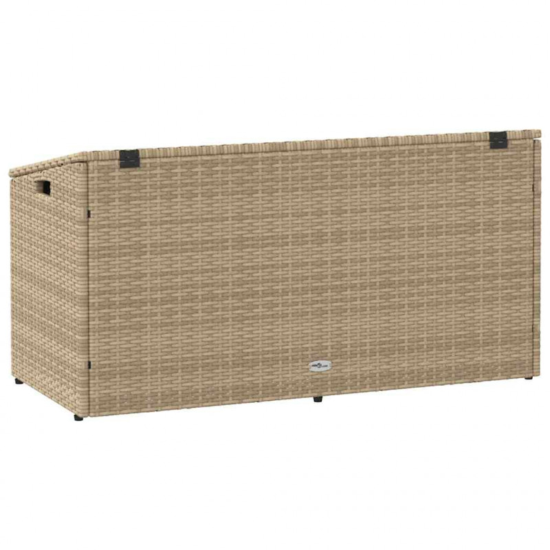 Skrzynia ogrodowa beżowa 110x50x58 cm polirattan