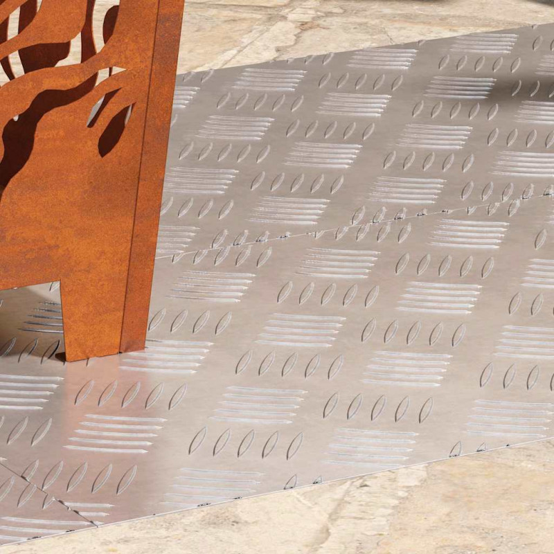 Stopień Prostokątny 4 pcs Srebrny 90 x 40 cm Aluminium