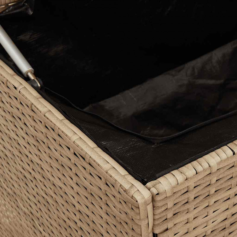Skrzynia ogrodowa beżowa 110x50x58 cm polirattan
