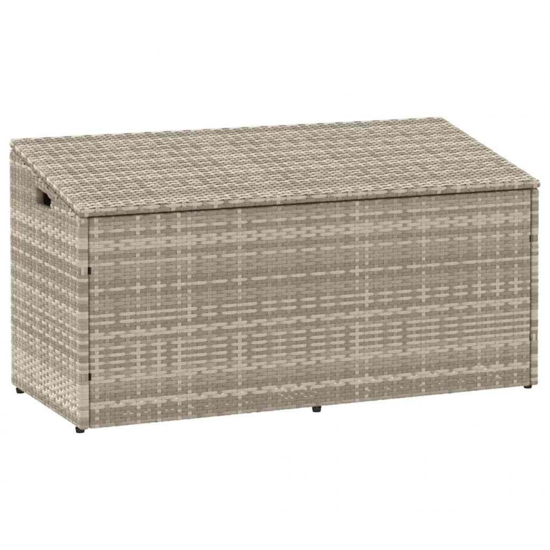 Skrzynia ogrodowa jasnoszara 110x50x58 cm polirattan