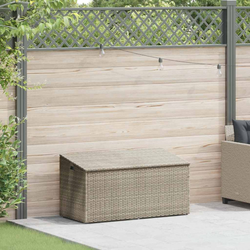 Skrzynia ogrodowa jasnoszara 110x50x58 cm polirattan