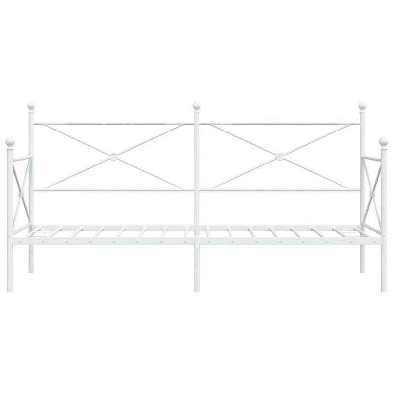 Łóżko dzienne bez materaca białe 80x200 cm stalowe