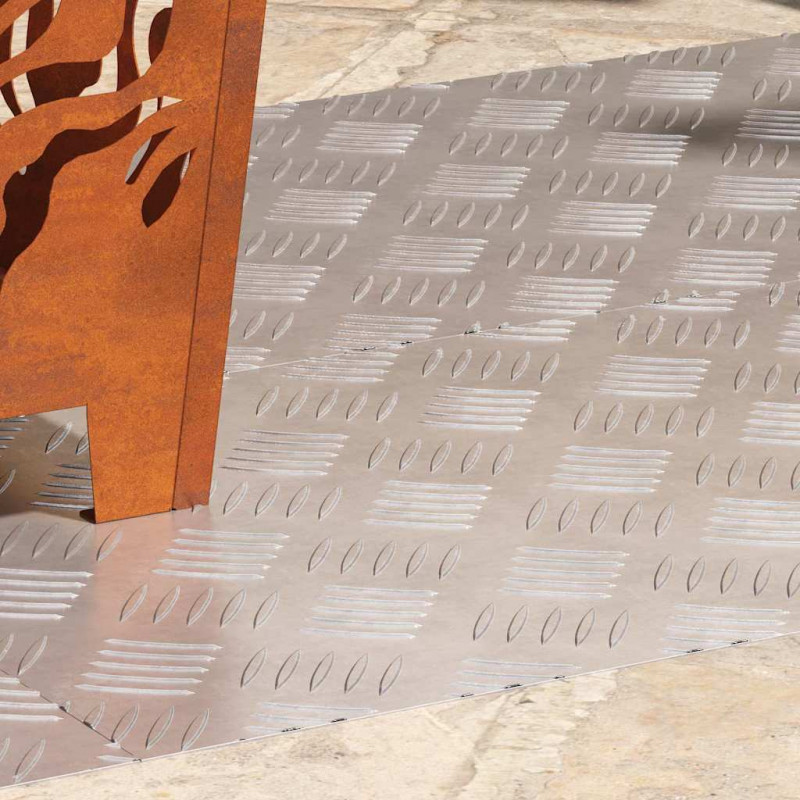 Stopień Prostokątny 4 pcs Srebrny 100 x 40 cm Aluminium