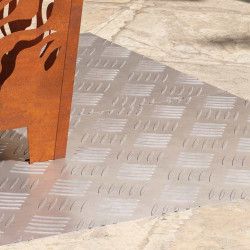 Stopień Prostokątny 2 pcs Srebrny 100 x 40 cm Aluminium