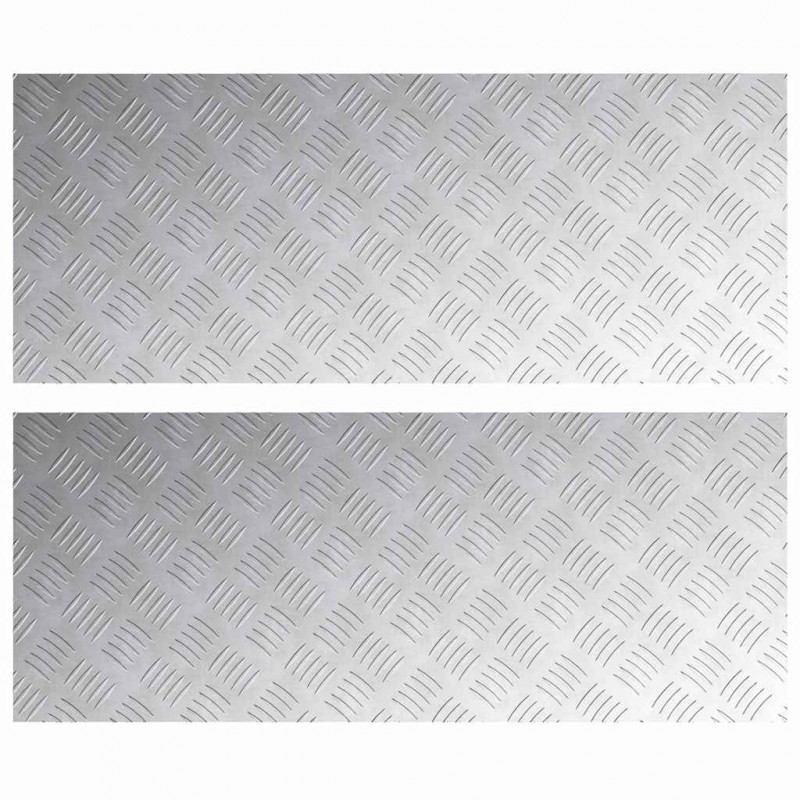 Stopień Prostokątny 2 pcs Srebrny 100 x 40 cm Aluminium