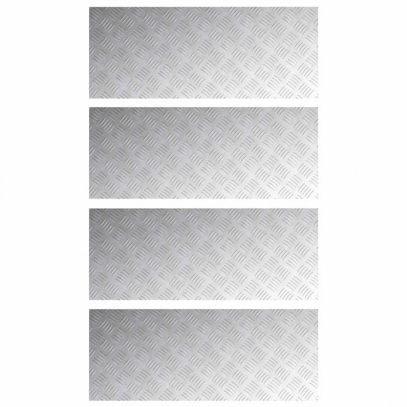 Stopień Prostokątny 4 pcs Srebrny 100 x 40 cm Aluminium