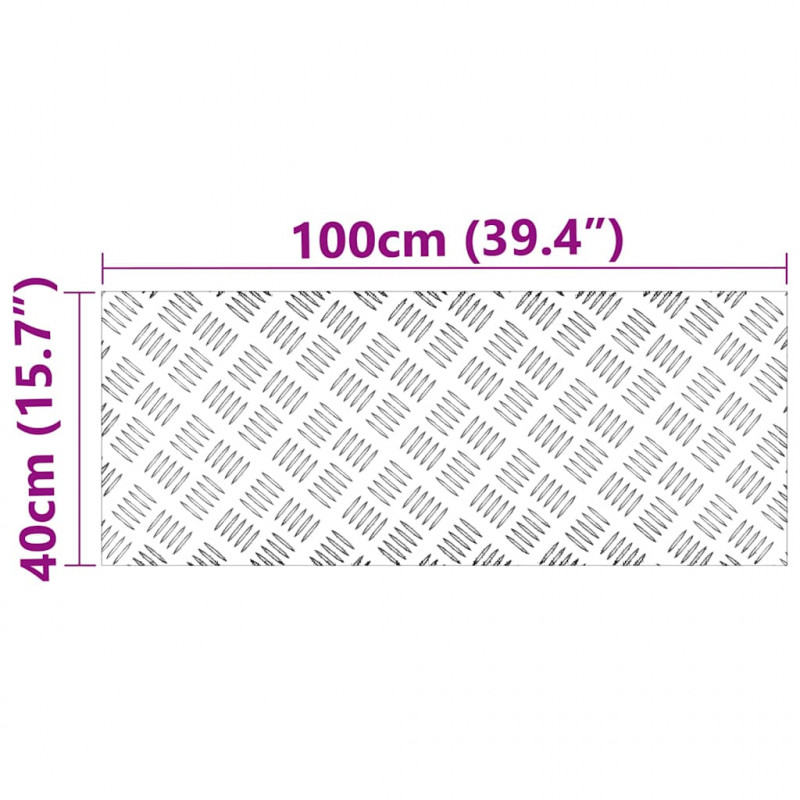 Stopień Prostokątny 4 pcs Srebrny 100 x 40 cm Aluminium