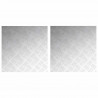 Stopień Kwadrat 2 pcs Srebrny 50 x 50 cm Aluminium